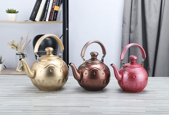 China Household water kettle long handle coffee pot 1L multicolor stainless steel water boiler supplier