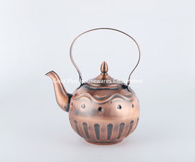 China 14-18cm Hotel stainless steel bronze color water kettle thickened high grade flower pattern coffee pot supplier