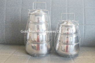 China Four tiers portable lunch box material 201 stainless steel food carrier double layer thermal insulation lunch box supplier