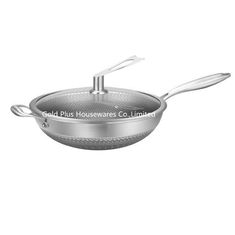 China 32cm  Chinese manufacturer nonstick sauce pan with induction base global household skillet pan with glass cover supplier