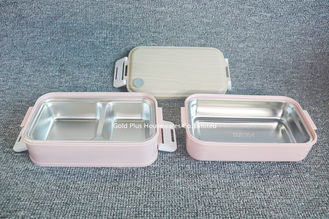 China Amazon top seller two-compartment stainless steel bento lunch box plastic promotional bento box supplier