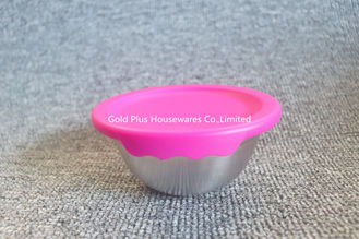 China 12,14,16,18cm OEM pink salad bowls set with leakproof lid stainless steel mixing salad bowls set supplier