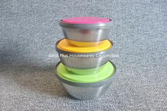 China 6pcs Different size food box with sealing cover stainless steel salad bowl multi-function egg bowls set supplier