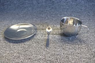 China Home tableware upscale black tea cup with spoon plate sets metal steel milk water breakfast mugs supplier