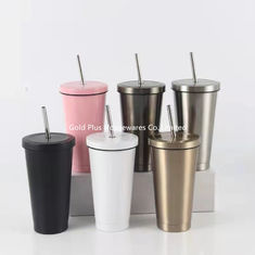 China Eco friendly 24oz double wall vacuum insulated coffee tumbler custom Logo stainless steel coffee cup with straw supplier