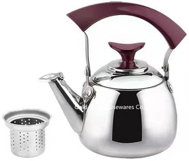 China Private label stainless steel whistling tea kettle 20cm non-electric portable whistling water kettle with handle supplier