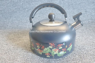 China Unique tea kettle with black color painting useful design factory price stainless steel whistling kettle supplier