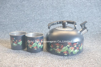 China OEM customized flower painting stainless steel tea pot high quality buzzing tea Kettle whistle kettle supplier