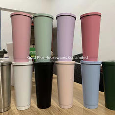 China Different color tumbler cups with straw stainless steel tumbler double wall milk tea cups  for christmas supplier