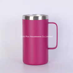 China Personalized drinkware cute  beer mugs reusable beer milk cup powder coated pink cup coffee thermos supplier