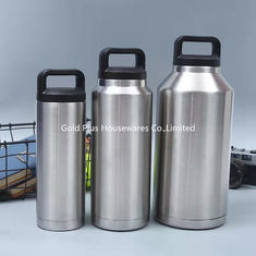 China 64oz Factory outlet growler bottle double wall 304 stainless steel beer growler with handle cap large capacity flask supplier