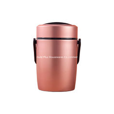 China Tableware triple wall vacuum insulated 304 food grade soup pot 1.6L champagne color leak proof warmer food carrier supplier