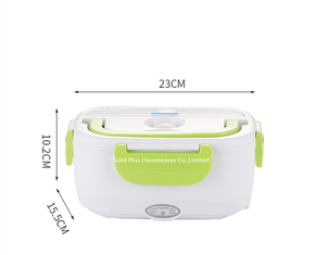 China Household good quality stainless steel liner electric lunch box 110V/220V green color portable picnic food heater supplier