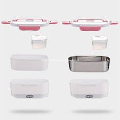 China Food warmer rectangle car heating food container electric lunch boxes with spoon and soup box  for truck office supplier