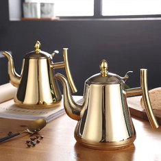 China Restaurants frothing pitcher stainless steel unique tea pot gooseneck milk pot travel portable cafetiere french supplier