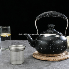 China Stovetop stainless steel chinese tea pot black color stainless steel loop-handled kongfu teapot with filter supplier