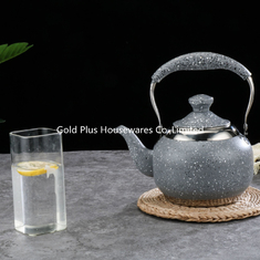 China Cuisine drinkware blue color medical stone coating tea kettle 2L stainless steel outdoor camping coffee pot supplier