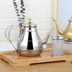 China Kitchen supplies stainless steel reinforced tea kettle anti side leakage stainless steel coffee pot with filter supplier