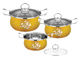6pcs gold color cookware set &amp; 16cm -20cm  stainless steel cooking pot &amp; cookware set kitchen supplier