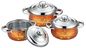6 pcs cookware set red + flower &amp;cookwere set stainless steel &amp;  16/18/20cm colorful stock  pot supplier