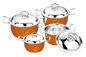2016 hot sales 16/18/20/22 cookware set with color +flower &amp;stainless steel pot &amp;non-stick pot supplier