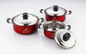 16/18/20/22cm red color &amp; flower stainless steel cookware set &amp; kitchenware set &amp; pot &amp; pan &amp; casseroles supplier