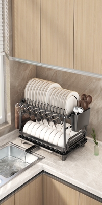 Iron Dish Rack for Kitchen Room Space Kitchen Classification Folding Rack supplier
