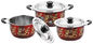 hot selling 6pcs  cookware set with red color  &amp;16/18/20cm cooking pot &amp;16cm/18cm/20cm cookware set in  stainless steel supplier
