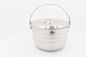 15cm Kitchenware and cookware grade stainless steel pot with lid  round metal cook pot supplier