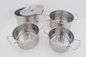 4pcs Pot and pans induction stainless steel stock pot with steel lid pasta cooking pot supplier