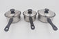 3pcs Korean style stainless steel milk pan multi function pot with cover supplier