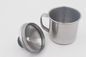 11cm Caitang factory customized tea mugs metal steel travel cup with cover supplier