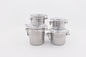 4pcs set Wholesale 304#stainless steel round tea tin candy can food storage canister with plastic lid supplier