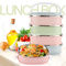 1/2/3 Layers portable rectangle food container stainless steel heat preservation tiffin lunch box with hidden handle supplier