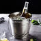 0.8L Promotion outdoor stainless steel ice bucket with handle for bar metal champagne beer wine keg cooler supplier
