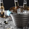 Promotional 25cm iron metal silver vintage barrel stainless steel beer ice bucket with two plastic handle supplier