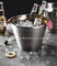 Wholesale custom silver stainless steel wine champagne beer ice bucket for bar 616g cheap steel ice bucket supplier