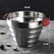 Promotional 25cm iron metal silver vintage barrel stainless steel beer ice bucket with two plastic handle supplier