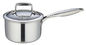 16cm New style stainless steel mini saucepan with glass lid natural color quick hot milk pot with one handle supplier