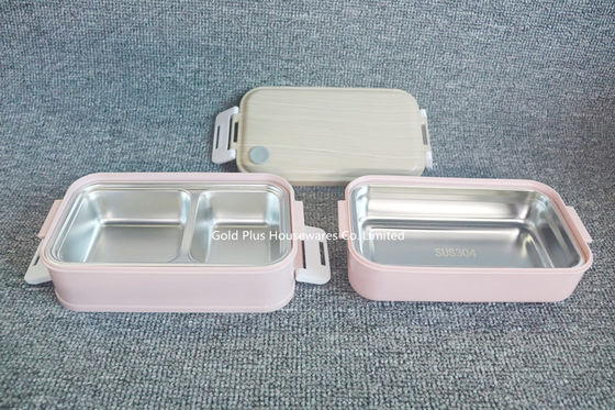 Amazon top seller two-compartment stainless steel bento lunch box plastic promotional bento box supplier