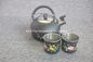 Promotion stainless steel tea kettle set with two mugs high grade fashion flower pattern water kettles supplier