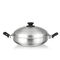 Pots and pan kitchen stainless steel korean wok with anti scald handle multi-ply metal divider fryer with oil strainer supplier