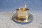 Breakfast set tea milk mug with dessert plate set 200ml golden metal coffee cup with tray set supplier