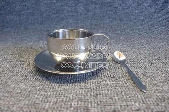 Table sets tea coffee cup sets with dessert plates homecook 180ml food grade metal steel mugs and plates coffee cup supplier