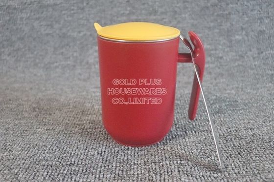 Popular diy straight drinkware stainless steel coffee mark cup PP plastic double layer insulated milk cup supplier