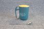 Cheap plain green coffee mug promotion double wall keep warm metal steel coffee mug with lid spoon supplier