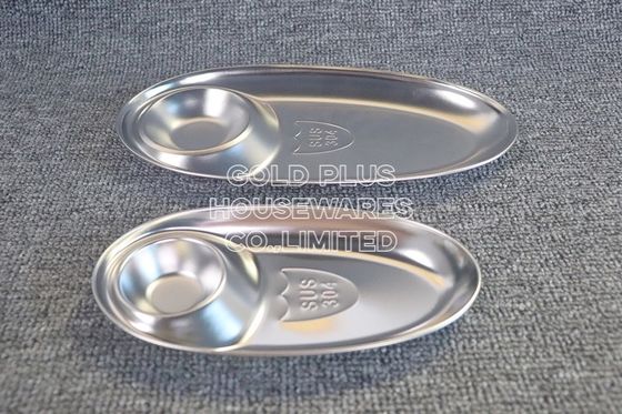 Dinner plate for baby divided plates divider stainless steel chip dip food plate lunch serving mess tray supplier